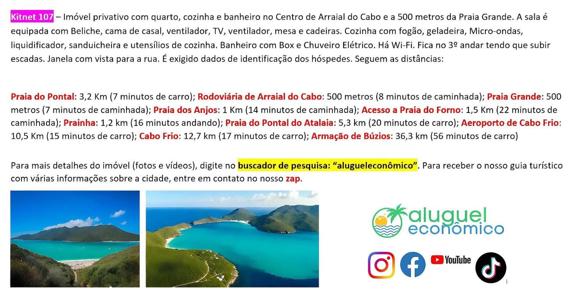 Appartamento Arraial Do Cabo - Brisas Do Farol - Aluguel Economico Esterno foto