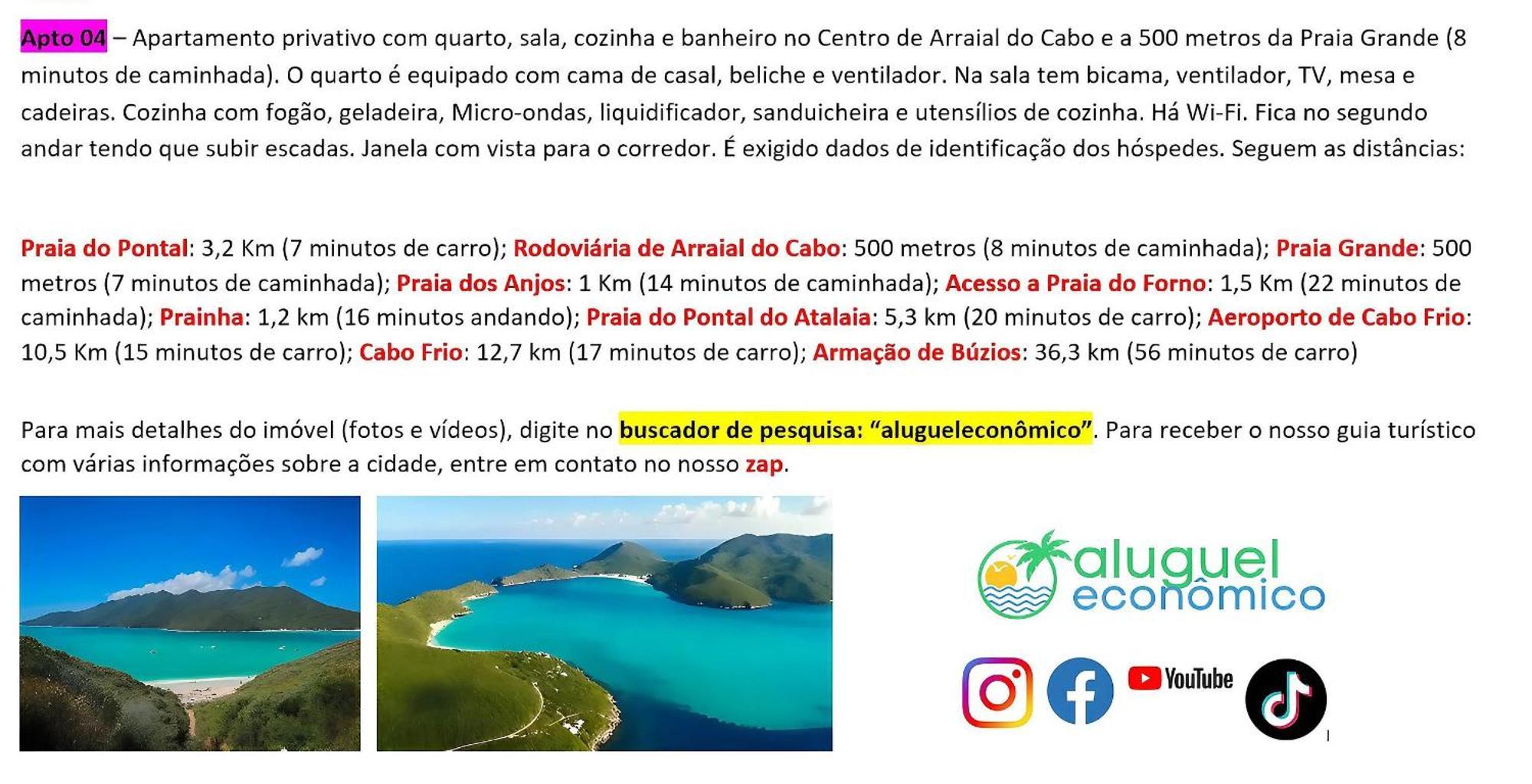 Appartamento Arraial Do Cabo - Brisas Do Farol - Aluguel Economico Esterno foto