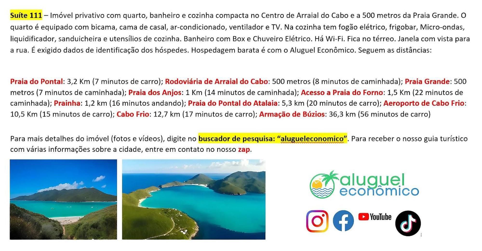 Appartamento Arraial Do Cabo - Brisas Do Farol - Aluguel Economico Esterno foto