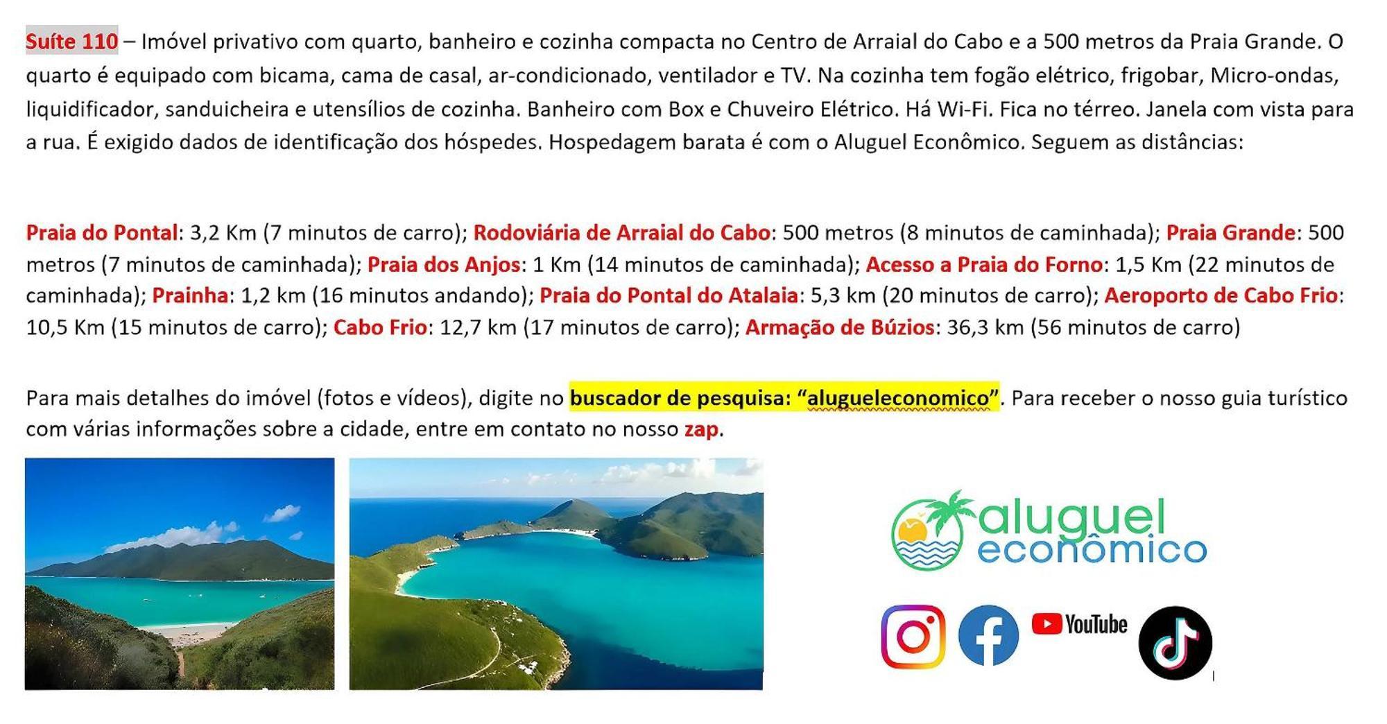 Appartamento Arraial Do Cabo - Brisas Do Farol - Aluguel Economico Esterno foto