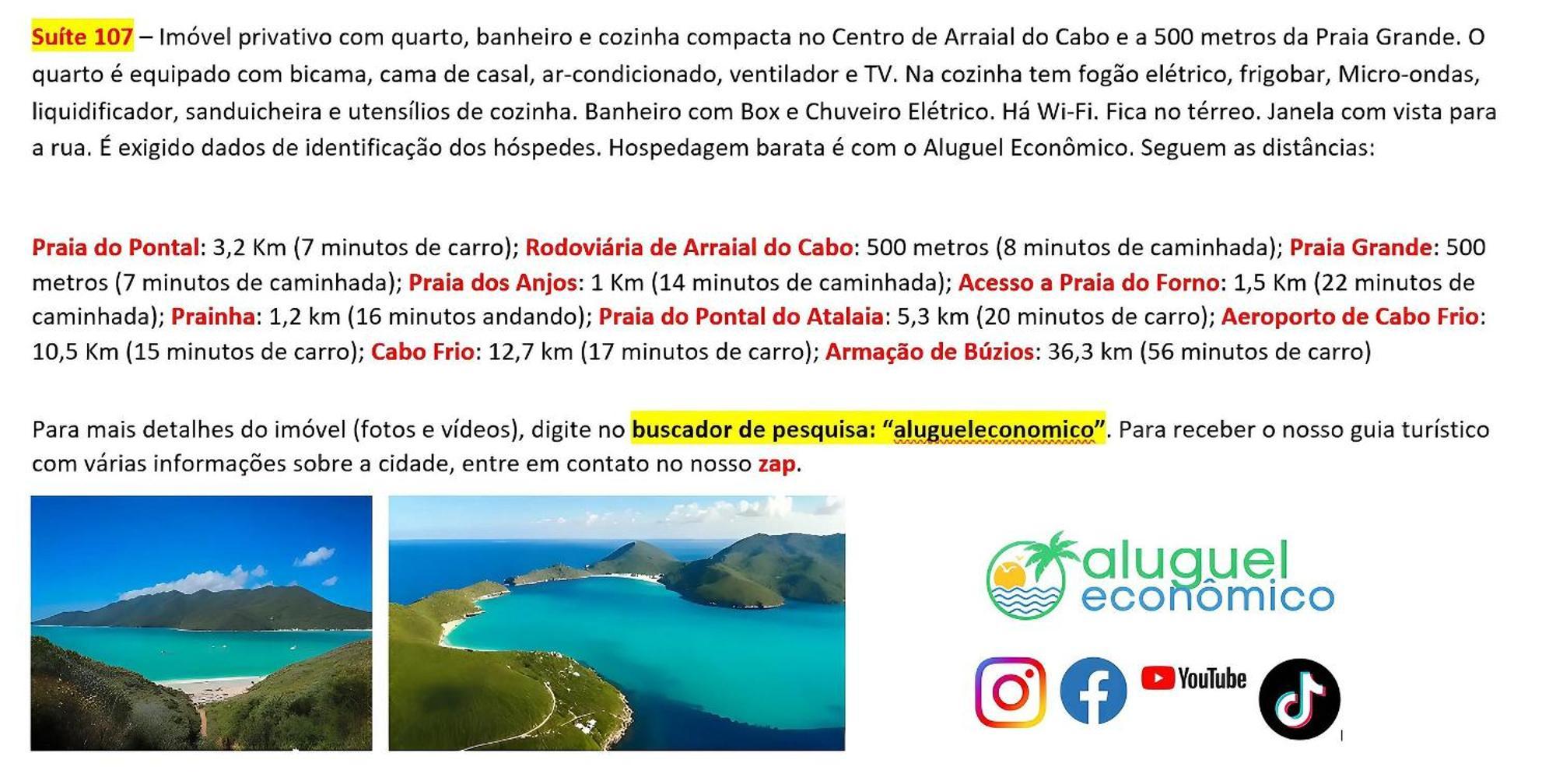 Appartamento Arraial Do Cabo - Brisas Do Farol - Aluguel Economico Esterno foto