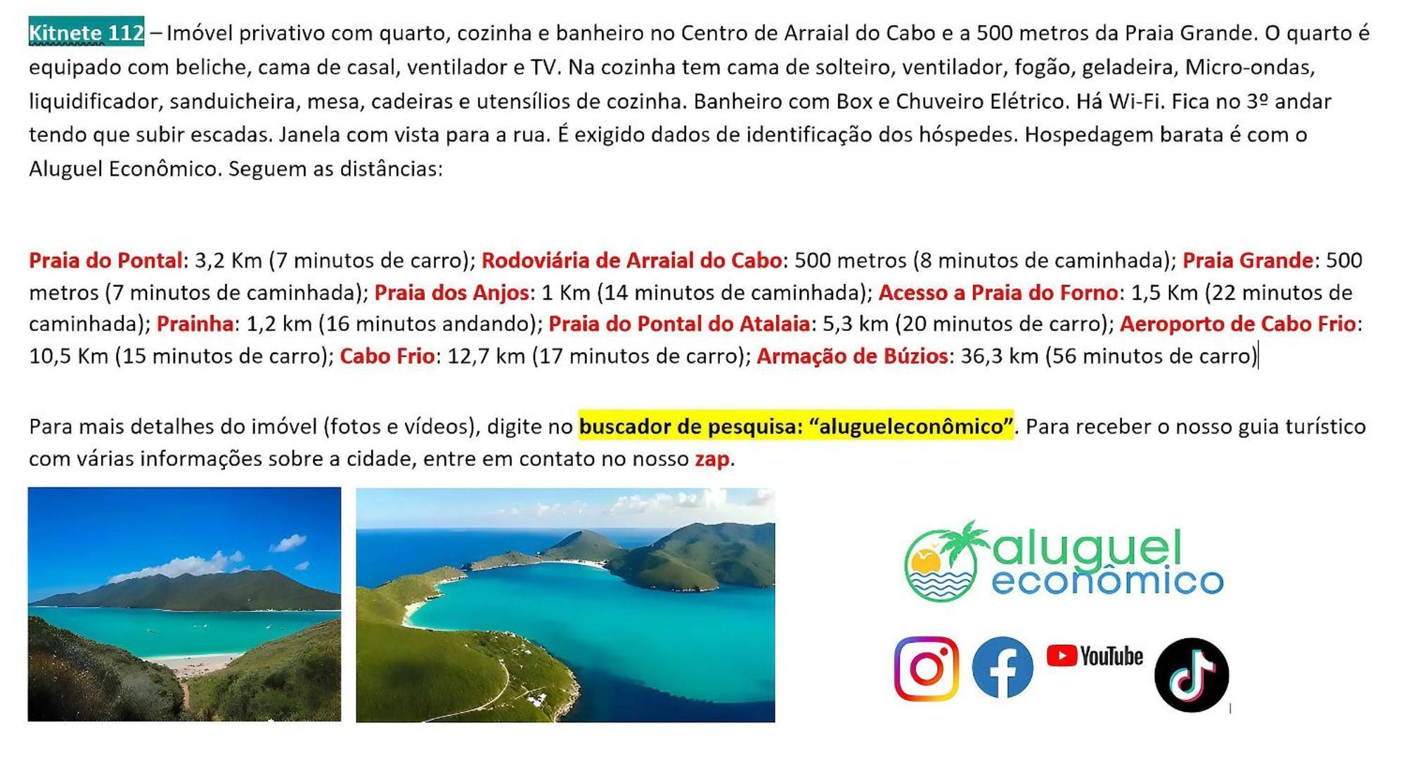 Appartamento Arraial Do Cabo - Brisas Do Farol - Aluguel Economico Esterno foto